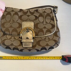 Vintage Coach Signature Brown and Tan small bag